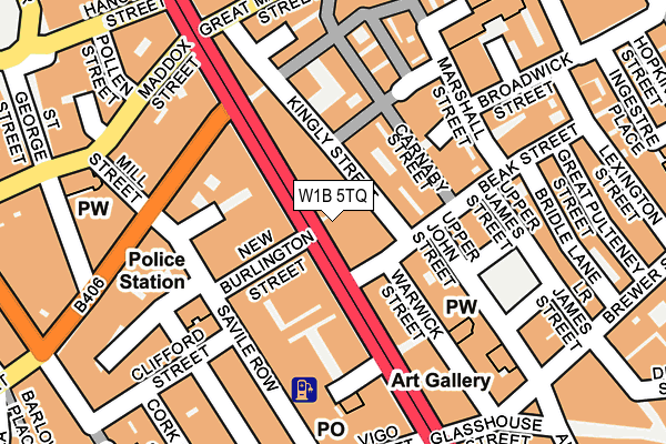 W1B 5TQ map - OS OpenMap – Local (Ordnance Survey)