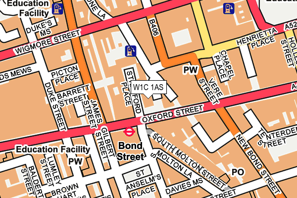 W1C 1AS map - OS OpenMap – Local (Ordnance Survey)