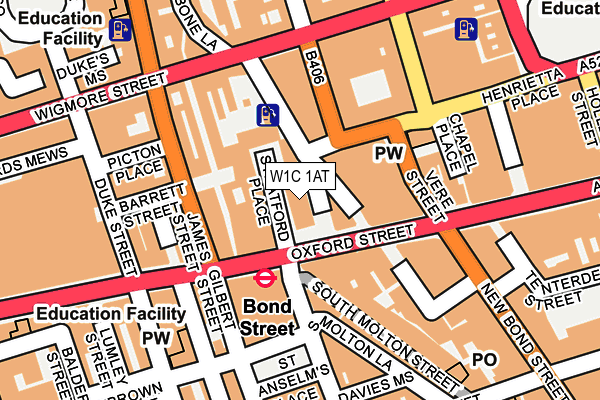 W1C 1AT map - OS OpenMap – Local (Ordnance Survey)