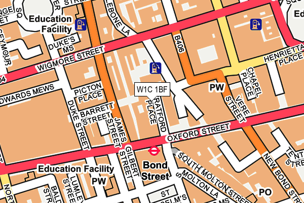 W1C 1BF map - OS OpenMap – Local (Ordnance Survey)