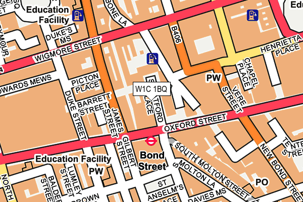 W1C 1BQ map - OS OpenMap – Local (Ordnance Survey)