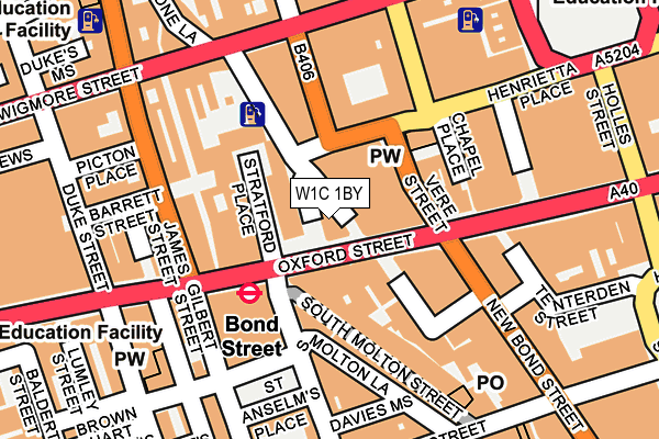 W1C 1BY map - OS OpenMap – Local (Ordnance Survey)