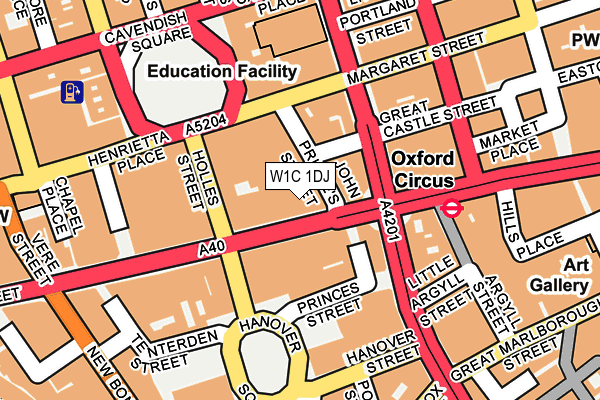 W1C 1DJ map - OS OpenMap – Local (Ordnance Survey)