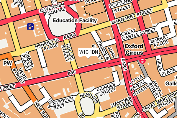 W1C 1DN map - OS OpenMap – Local (Ordnance Survey)