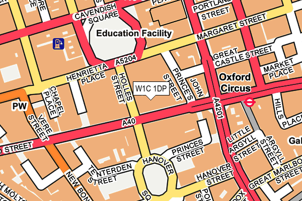 W1C 1DP map - OS OpenMap – Local (Ordnance Survey)