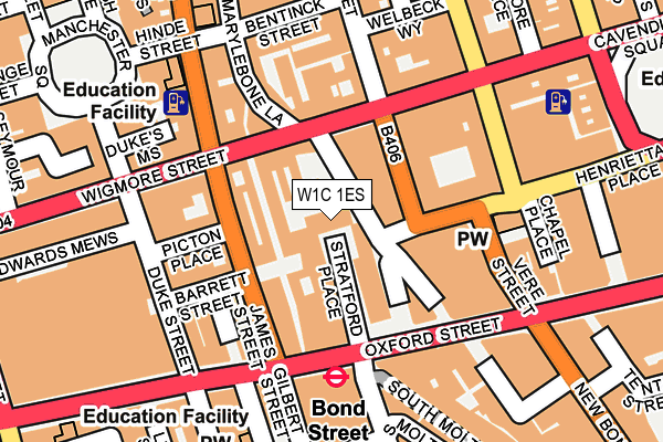 W1C 1ES map - OS OpenMap – Local (Ordnance Survey)