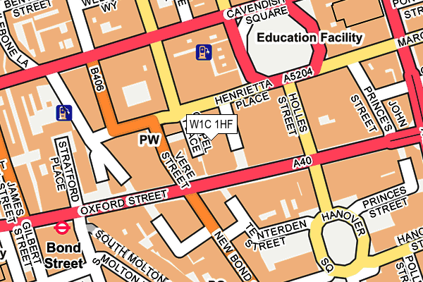 W1C 1HF map - OS OpenMap – Local (Ordnance Survey)