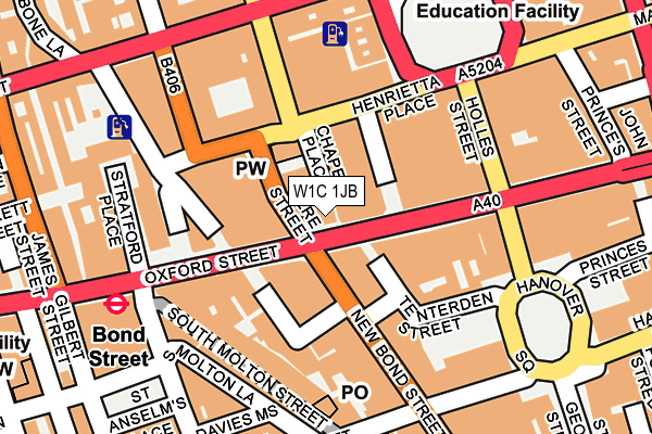 W1C 1JB map - OS OpenMap – Local (Ordnance Survey)