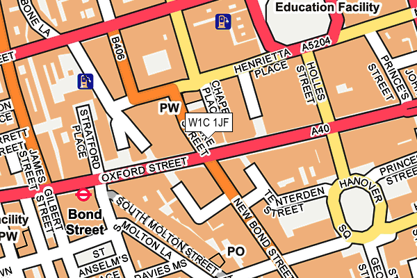 W1C 1JF map - OS OpenMap – Local (Ordnance Survey)