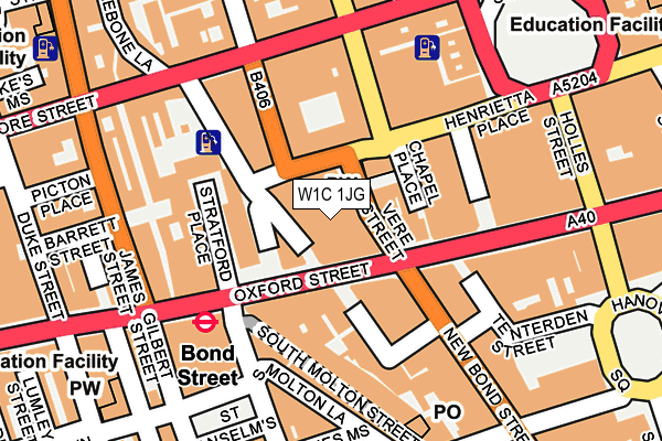 W1C 1JG map - OS OpenMap – Local (Ordnance Survey)