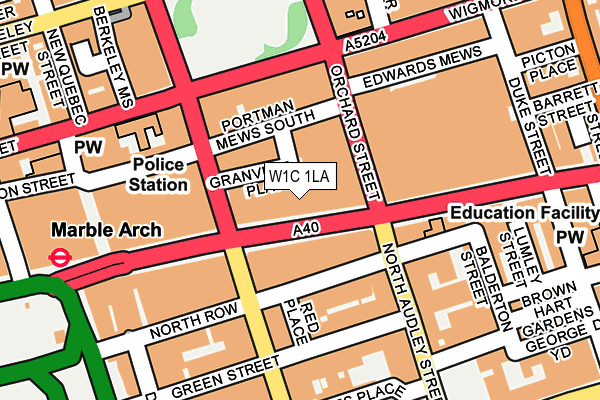 W1C 1LA map - OS OpenMap – Local (Ordnance Survey)