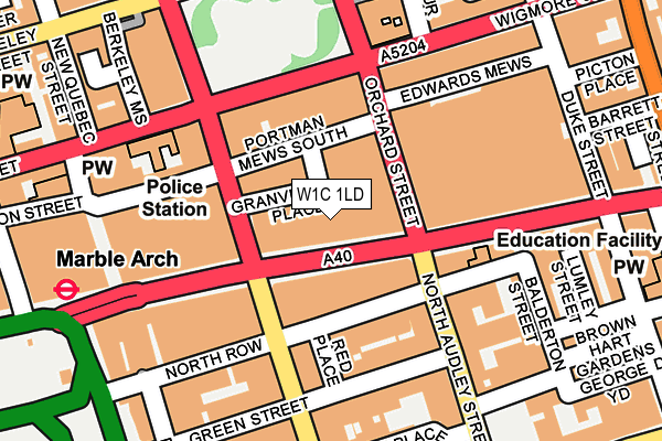 W1C 1LD map - OS OpenMap – Local (Ordnance Survey)