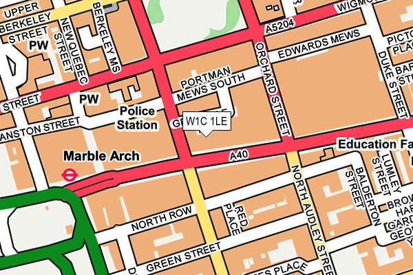 W1C 1LE map - OS OpenMap – Local (Ordnance Survey)