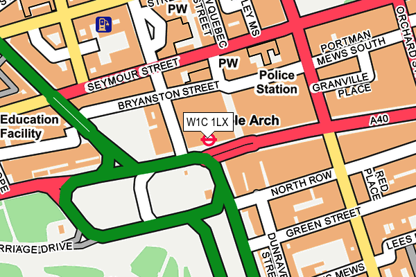 W1C 1LX map - OS OpenMap – Local (Ordnance Survey)