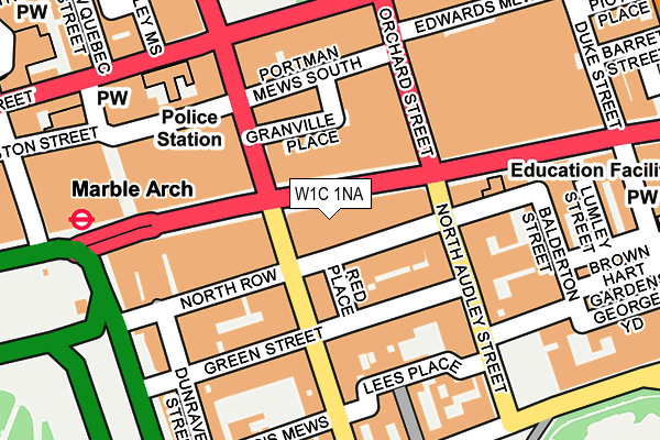 W1C 1NA map - OS OpenMap – Local (Ordnance Survey)