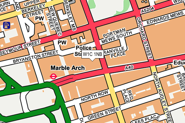 W1C 1NB map - OS OpenMap – Local (Ordnance Survey)
