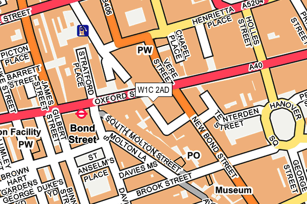 W1C 2AD map - OS OpenMap – Local (Ordnance Survey)