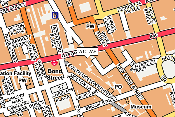 W1C 2AE map - OS OpenMap – Local (Ordnance Survey)