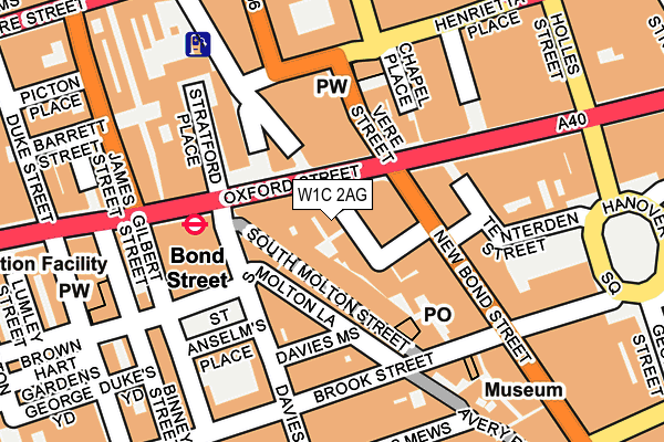 W1C 2AG map - OS OpenMap – Local (Ordnance Survey)