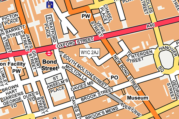 W1C 2AJ map - OS OpenMap – Local (Ordnance Survey)