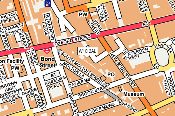 W1C 2AL map - OS OpenMap – Local (Ordnance Survey)