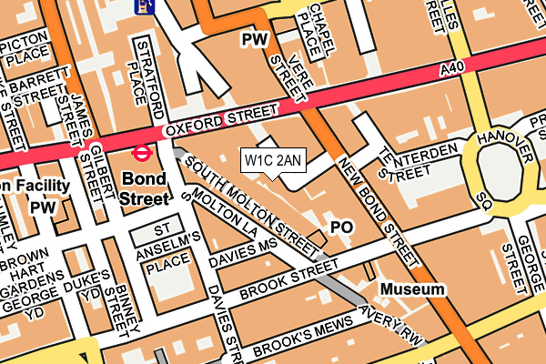 W1C 2AN map - OS OpenMap – Local (Ordnance Survey)