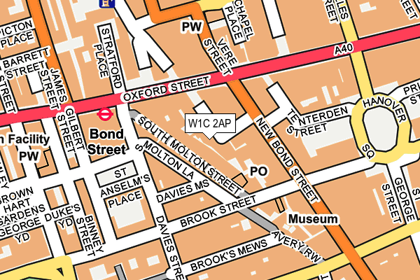 W1C 2AP map - OS OpenMap – Local (Ordnance Survey)