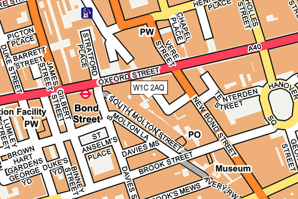 W1C 2AQ map - OS OpenMap – Local (Ordnance Survey)