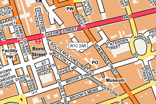 W1C 2AR map - OS OpenMap – Local (Ordnance Survey)