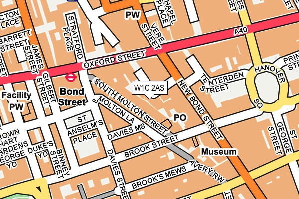 W1C 2AS map - OS OpenMap – Local (Ordnance Survey)