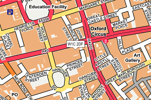 W1C 2DF map - OS OpenMap – Local (Ordnance Survey)
