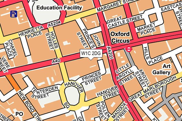 W1C 2DG map - OS OpenMap – Local (Ordnance Survey)
