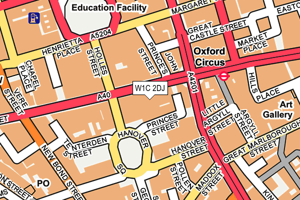 W1C 2DJ map - OS OpenMap – Local (Ordnance Survey)