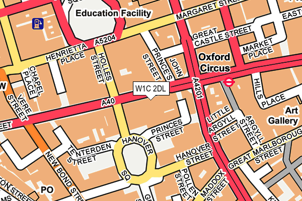 W1C 2DL map - OS OpenMap – Local (Ordnance Survey)