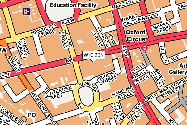 W1C 2DN map - OS OpenMap – Local (Ordnance Survey)