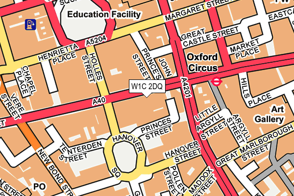 W1C 2DQ map - OS OpenMap – Local (Ordnance Survey)