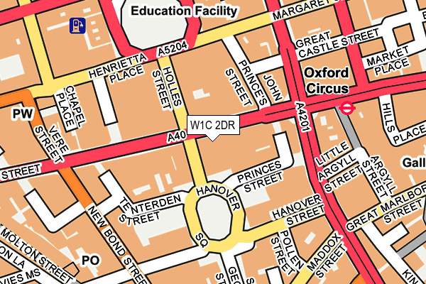 W1C 2DR map - OS OpenMap – Local (Ordnance Survey)