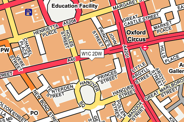 W1C 2DW map - OS OpenMap – Local (Ordnance Survey)