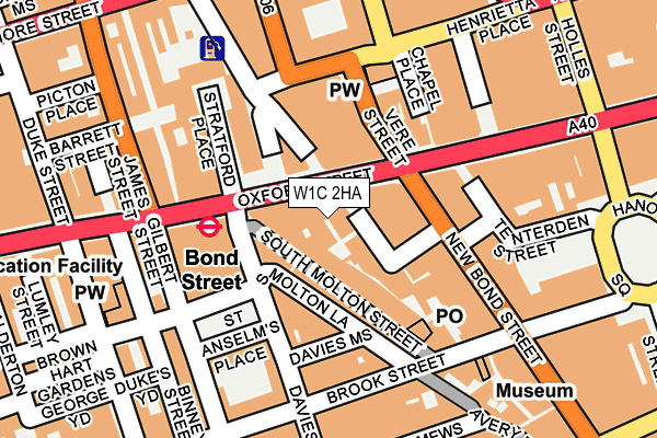 W1C 2HA map - OS OpenMap – Local (Ordnance Survey)