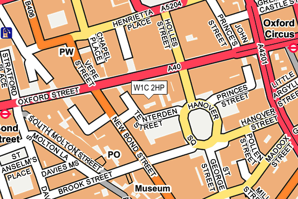 W1C 2HP map - OS OpenMap – Local (Ordnance Survey)