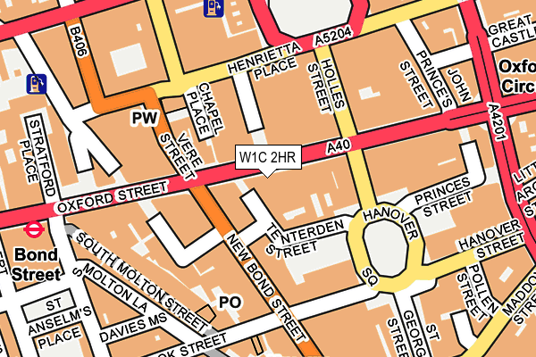 W1C 2HR map - OS OpenMap – Local (Ordnance Survey)