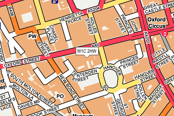 W1C 2HW map - OS OpenMap – Local (Ordnance Survey)