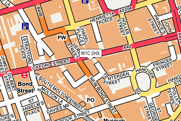 W1C 2HX map - OS OpenMap – Local (Ordnance Survey)