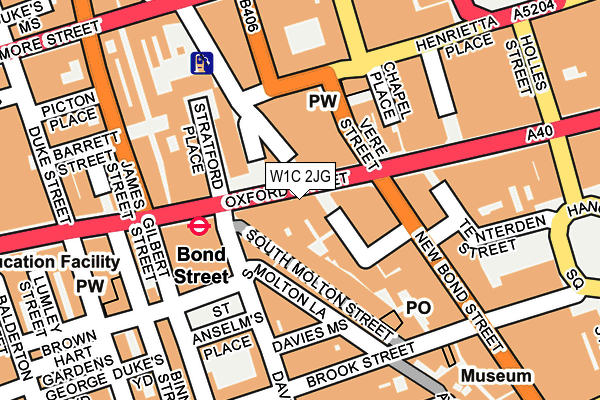 W1C 2JG map - OS OpenMap – Local (Ordnance Survey)