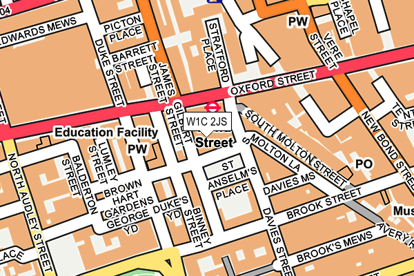 W1C 2JS map - OS OpenMap – Local (Ordnance Survey)