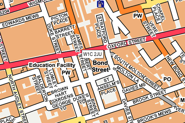 W1C 2JU map - OS OpenMap – Local (Ordnance Survey)