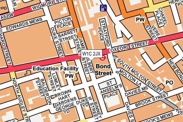 W1C 2JX map - OS OpenMap – Local (Ordnance Survey)