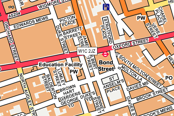 W1C 2JZ map - OS OpenMap – Local (Ordnance Survey)