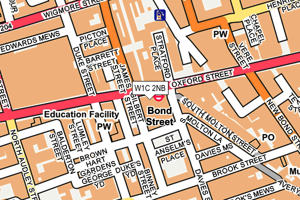 W1C 2NB map - OS OpenMap – Local (Ordnance Survey)