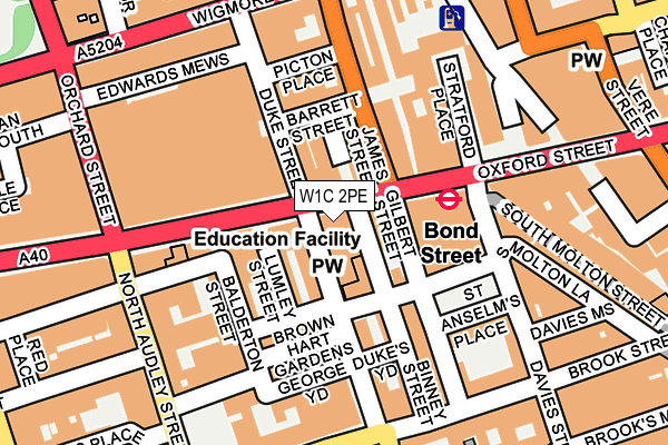 W1C 2PE map - OS OpenMap – Local (Ordnance Survey)